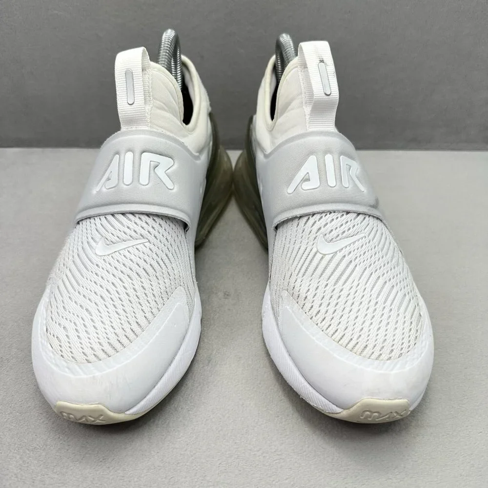 Womens 8 / 6.5Y Nike Air‎ Max 270 Extreme Shoes White / Silver Slip-On Athletic